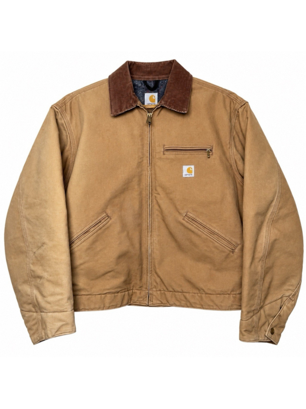 Vintage 2005 Carhartt J01 BRN Detroit Jacket Size 48 Made In USA Blanket Lined